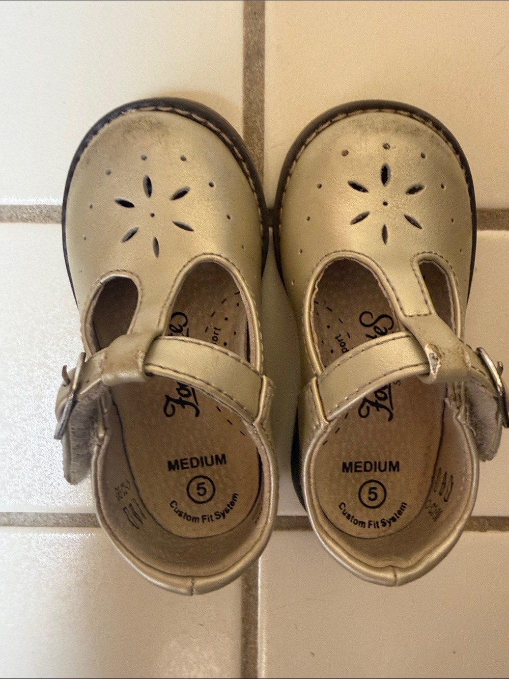 FootMates Metallic Gold Mary Jane Shoes for Kids